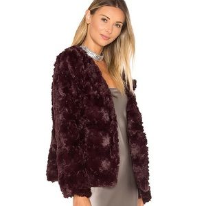 Sanctuary Faux Fur Real Chubby Bomber-Dark Shiraz